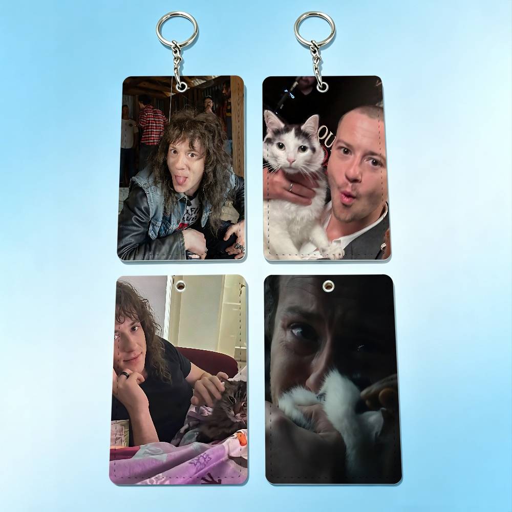 Leatherwork Keychain - Llavero con insignia de gato de