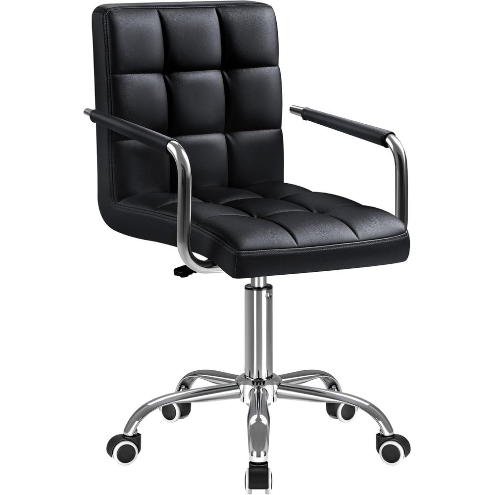 Leatherwork Desk - Silla de Oficina Giratoria Acolchada con