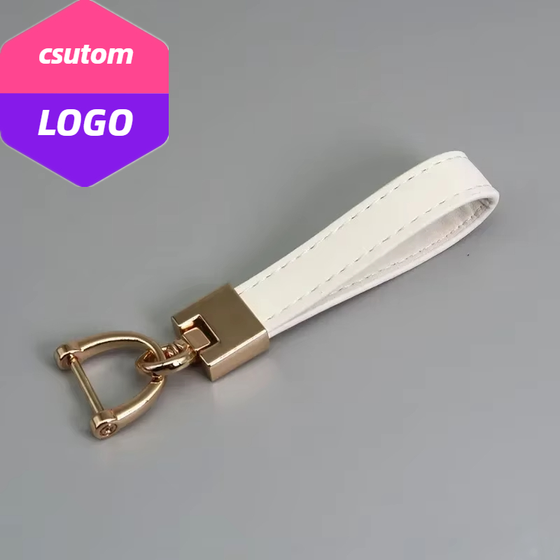 Leatherwork Keychain - Llavero de Metal de cuero de