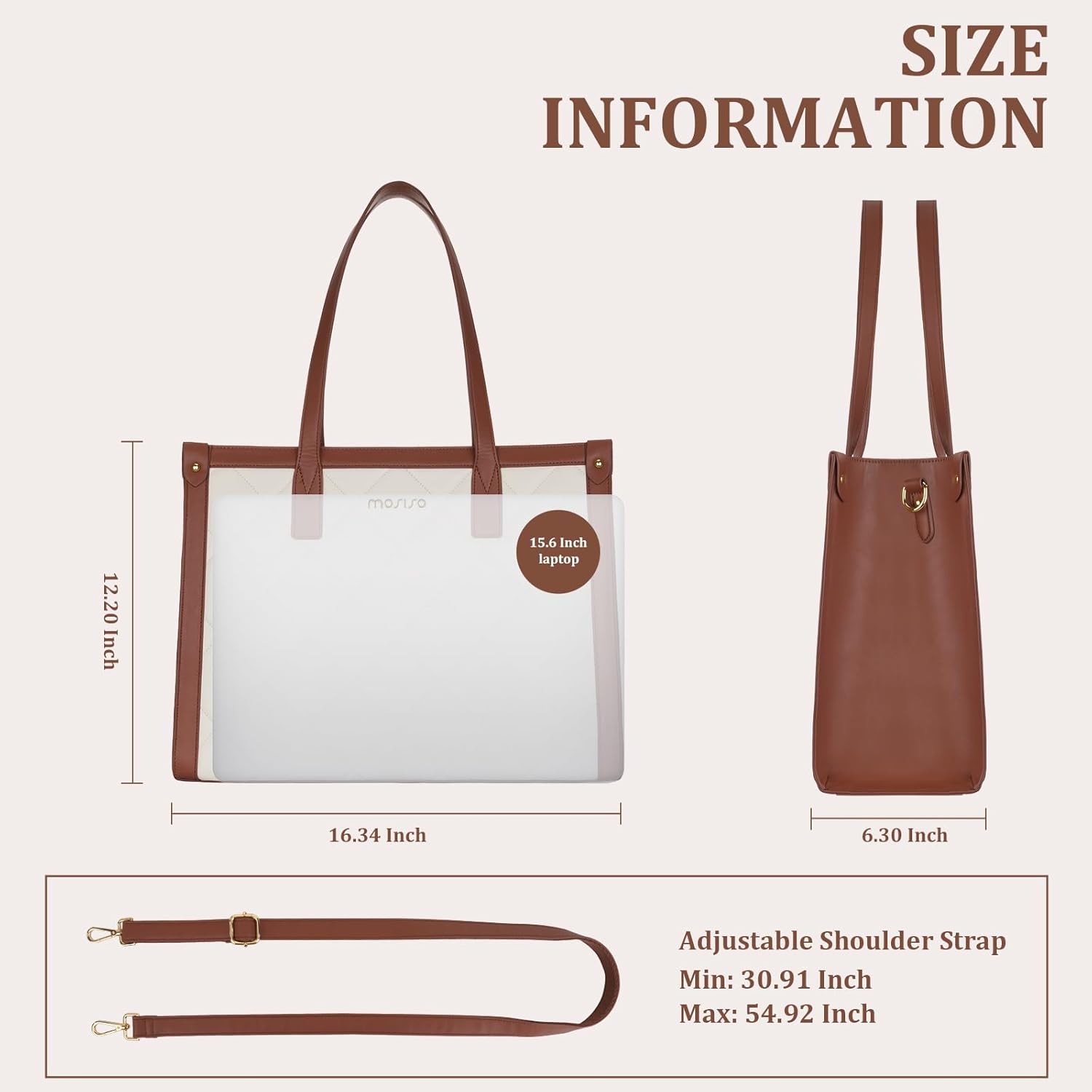 Leather Work Notebook - Bolso impermeable para ordenador portátil para