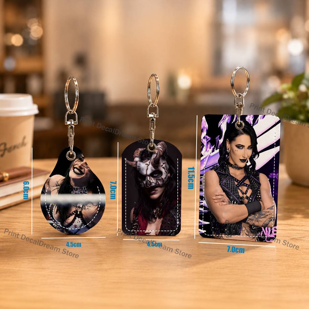 Leatherwork Keychain - R-Rhea Ripley Llavero Porta Tarjetas con