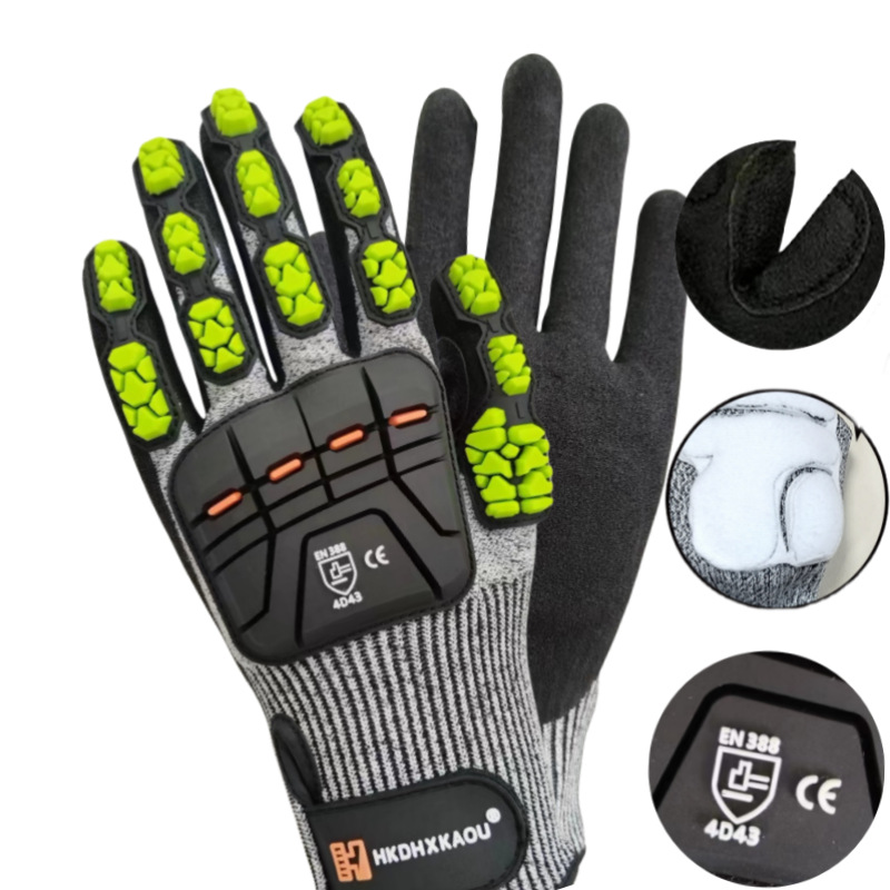Leatherworking Leveling - Guantes de trabajo protectores antivibración, resistencia