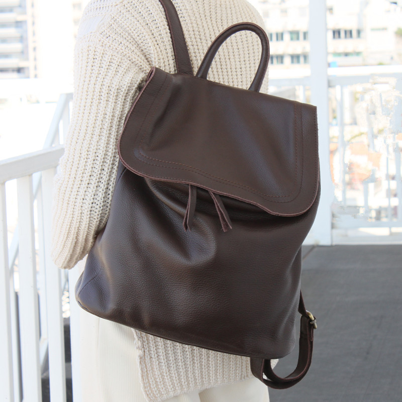 Leather Work Backpack - Mochila de diseño de cuero genuino