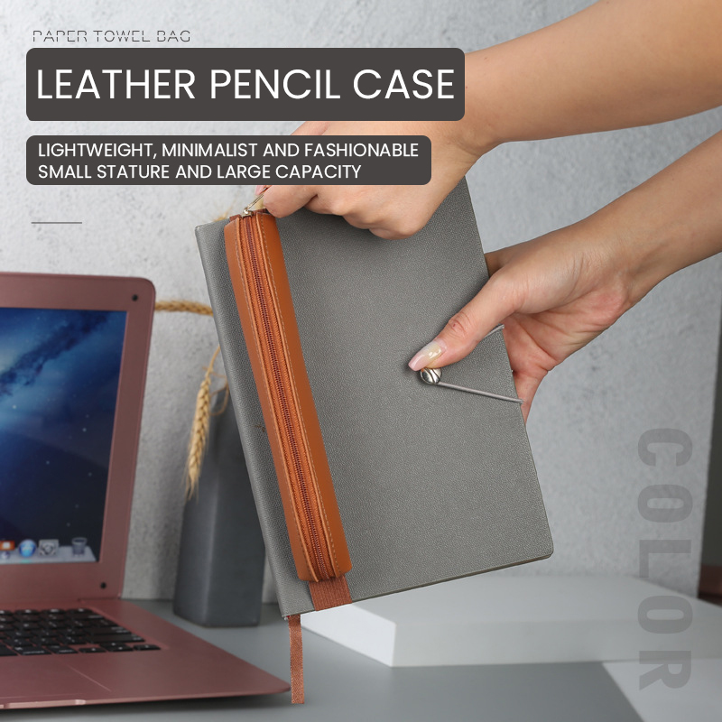 Portalápices de cuero Pu con c - Leather Work Notebook reseña y precio