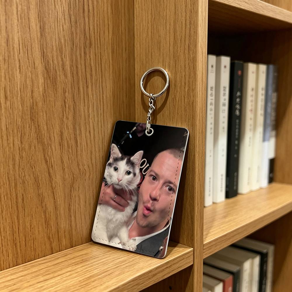 Llavero con insignia de gato d - Leatherwork Keychain reseña y precio