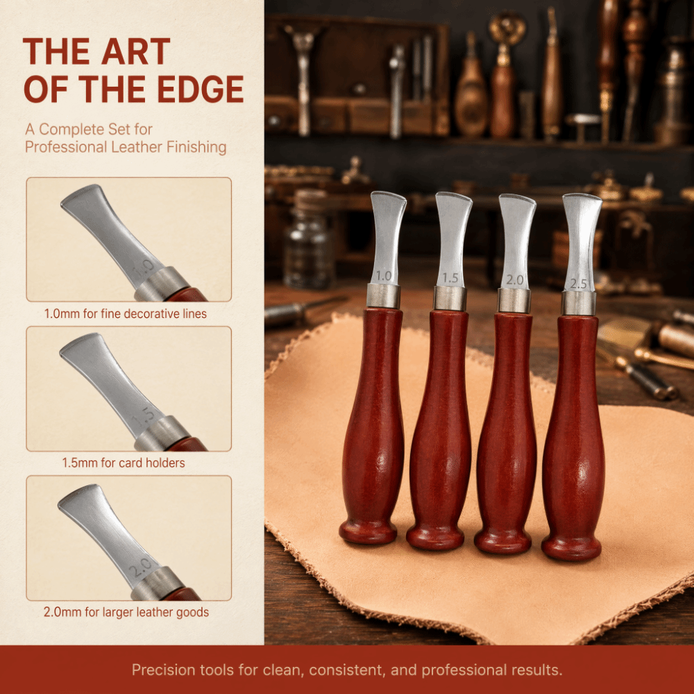 Juego de 4 Biseladores de Prec - Leatherwork Edge Beveler reseña y precio