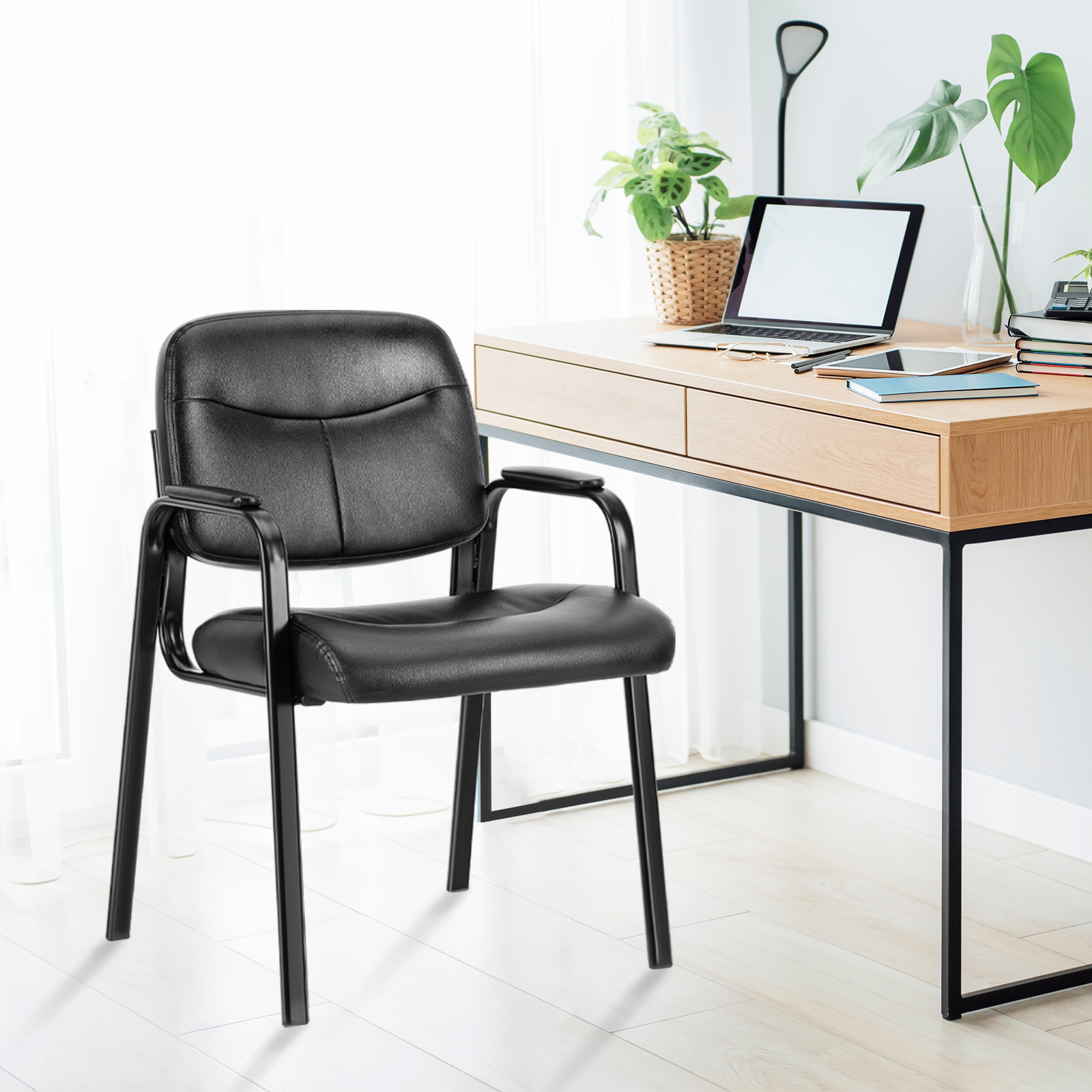 JHK-Silla de invitados de cuer - Leatherwork Desk reseña y precio