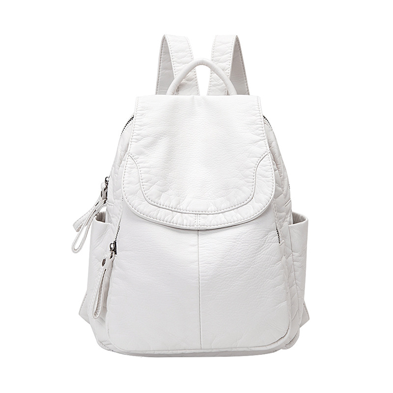 Mochila De Cuero lavado blanco - Leather Work Backpack reseña y precio