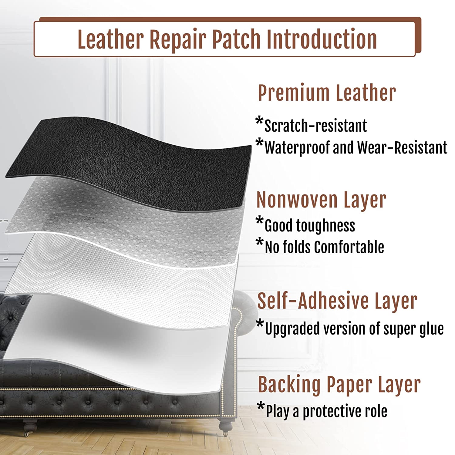 Parche autoadhesivo para repar - Leatherwork Desk reseña y precio