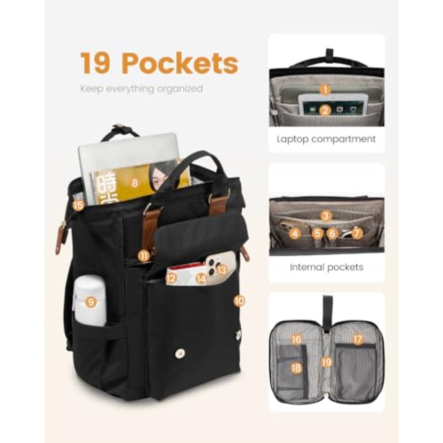 Mochila para portátil para muj - Leather Work Backpack reseña y precio