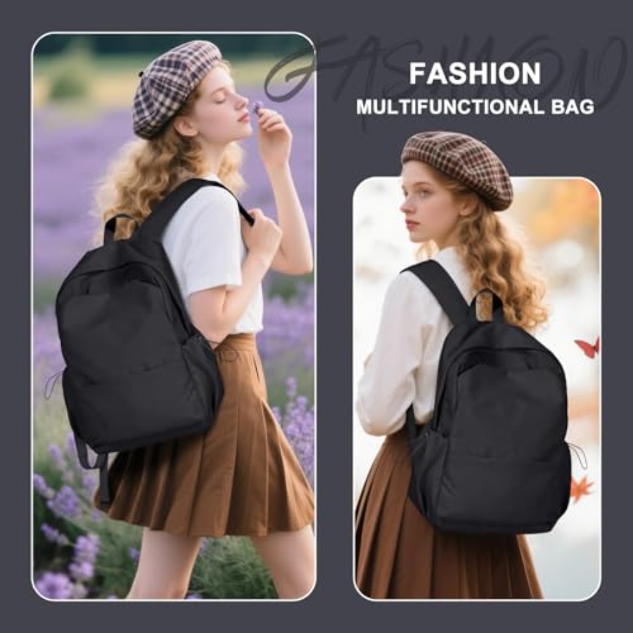 Mochila negra para mujer, moch - Leather Work Backpack reseña y precio